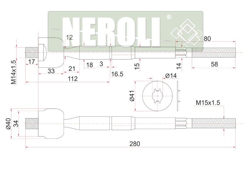 Тяга рулевая toyota dyna,toyoace,hiace 95-01 - NEROLI N1A19015