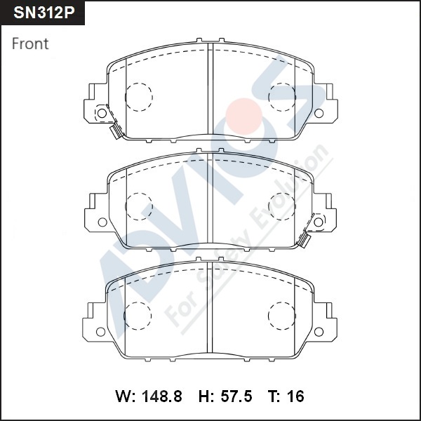 Колодки тормозные дисковые - ADVICS SN312P