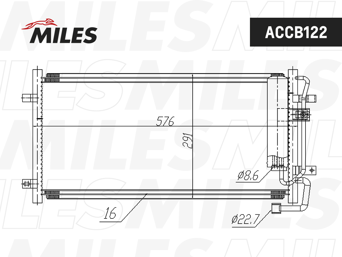 Конденсер lada 2170-72 / priora Halla - Miles ACCB122