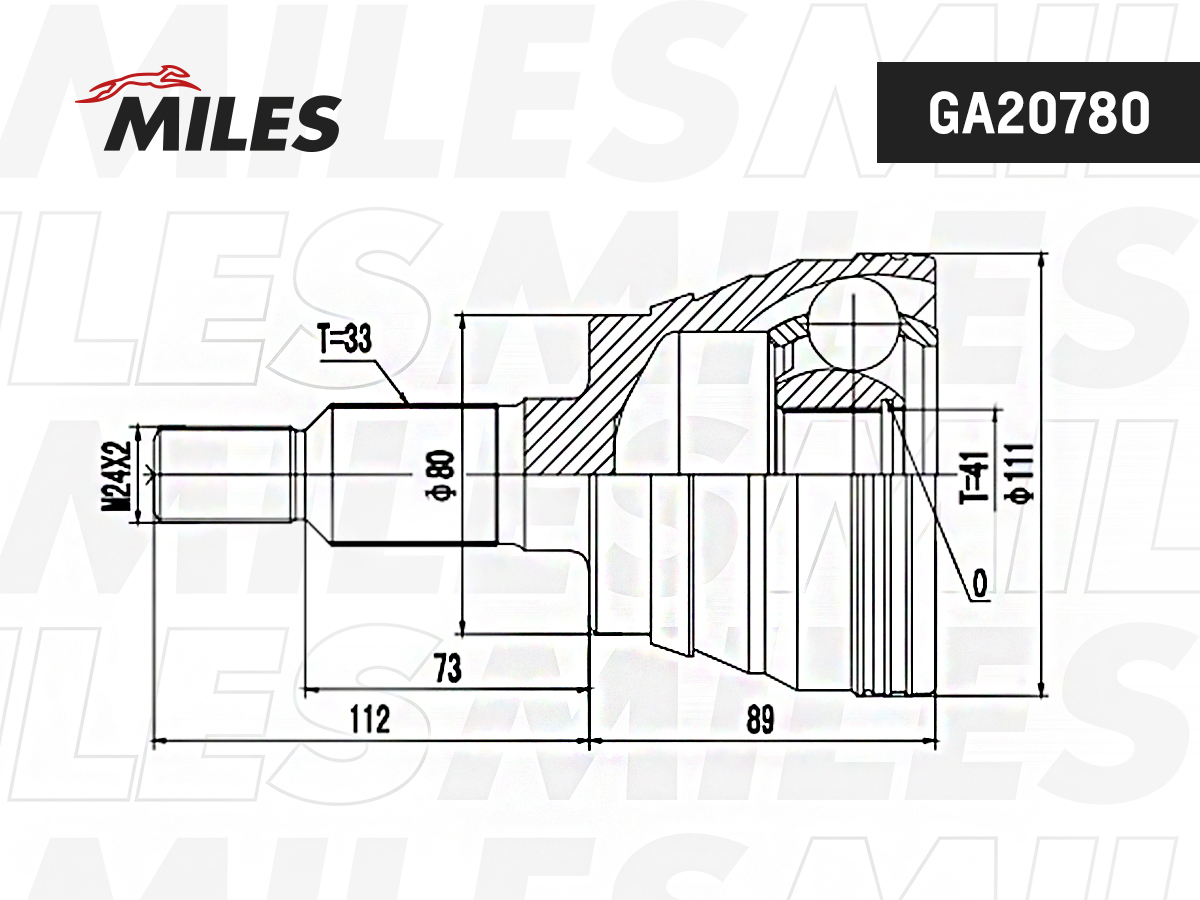 Шрус cadillac escalade II 1999-2006 нар. - Miles GA20780