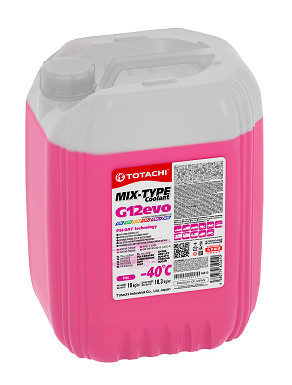 Антифриз, готовый раствор mix-type coolant G12evo -40°c розовый 10кг - Totachi 46810