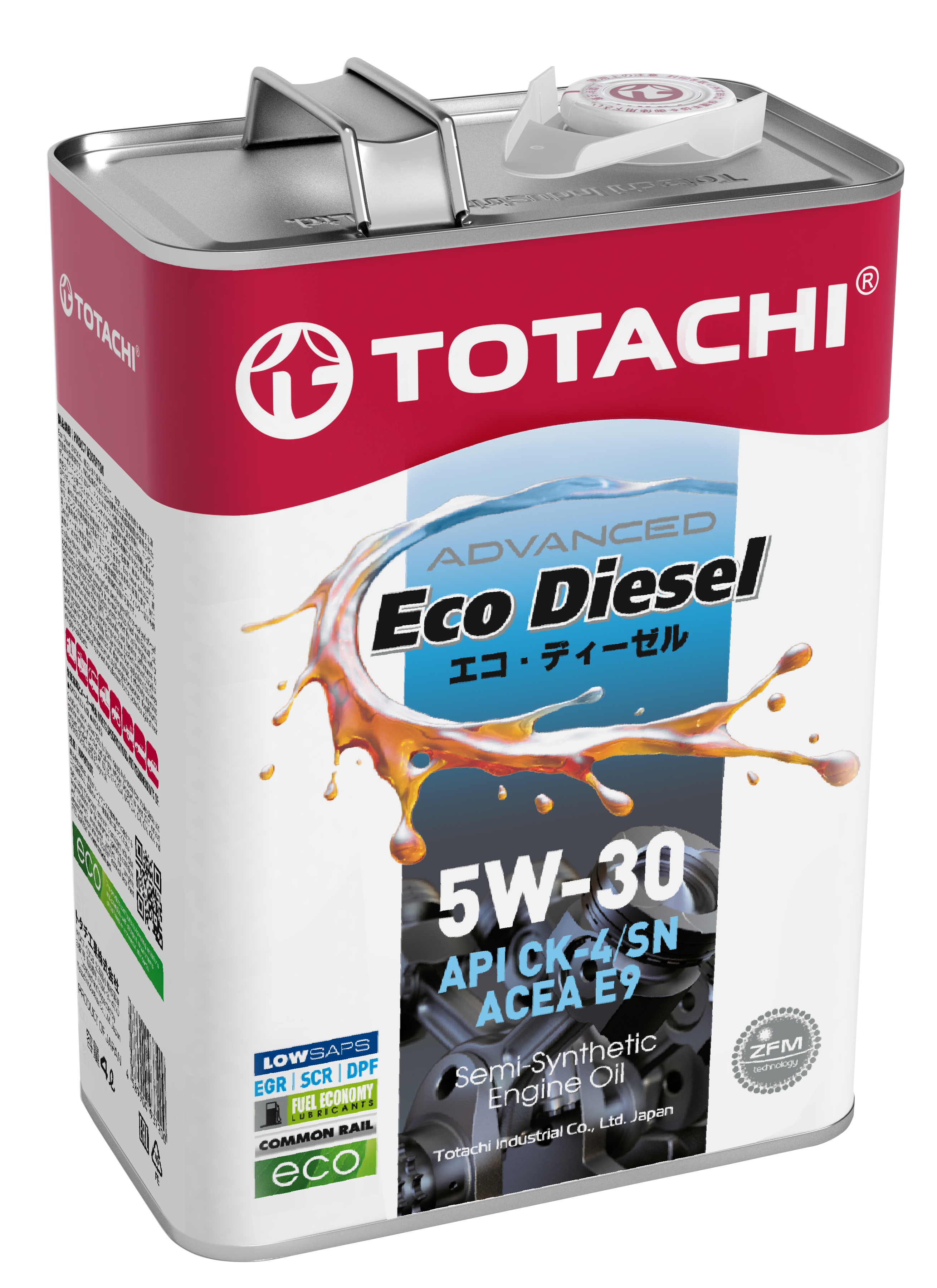 5w-30 Eco Diesel ck-4/cj-4/sn, 4л (полусинт. мотор. масло) - Totachi E2204