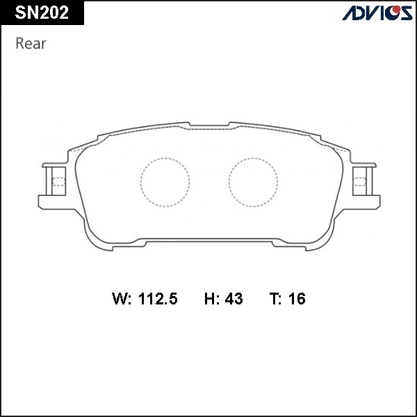 Дисковые тормозные колодки - ADVICS SN202