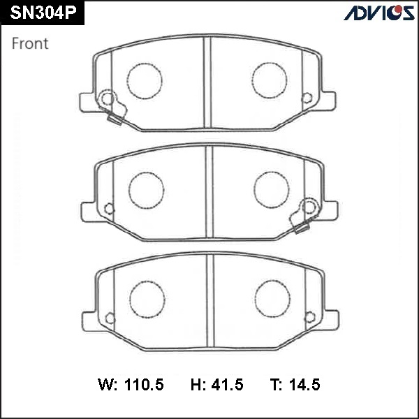 Дисковые тормозные колодки - ADVICS SN304P