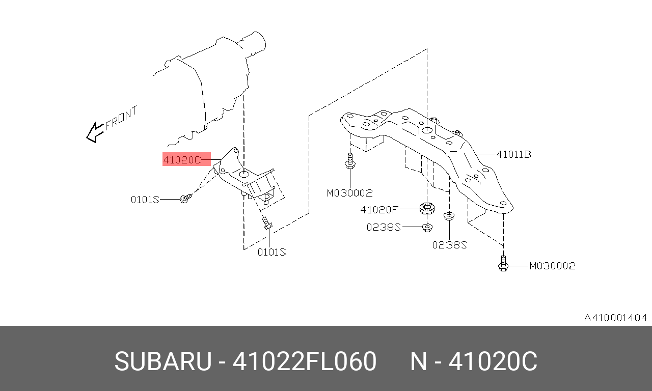 Опора двигателя - Subaru 41022FL060
