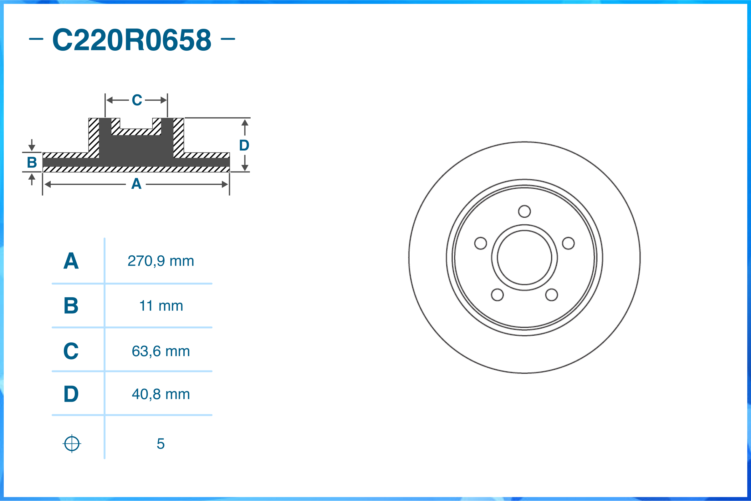 Тормозной диск задний - CWORKS C220R0658