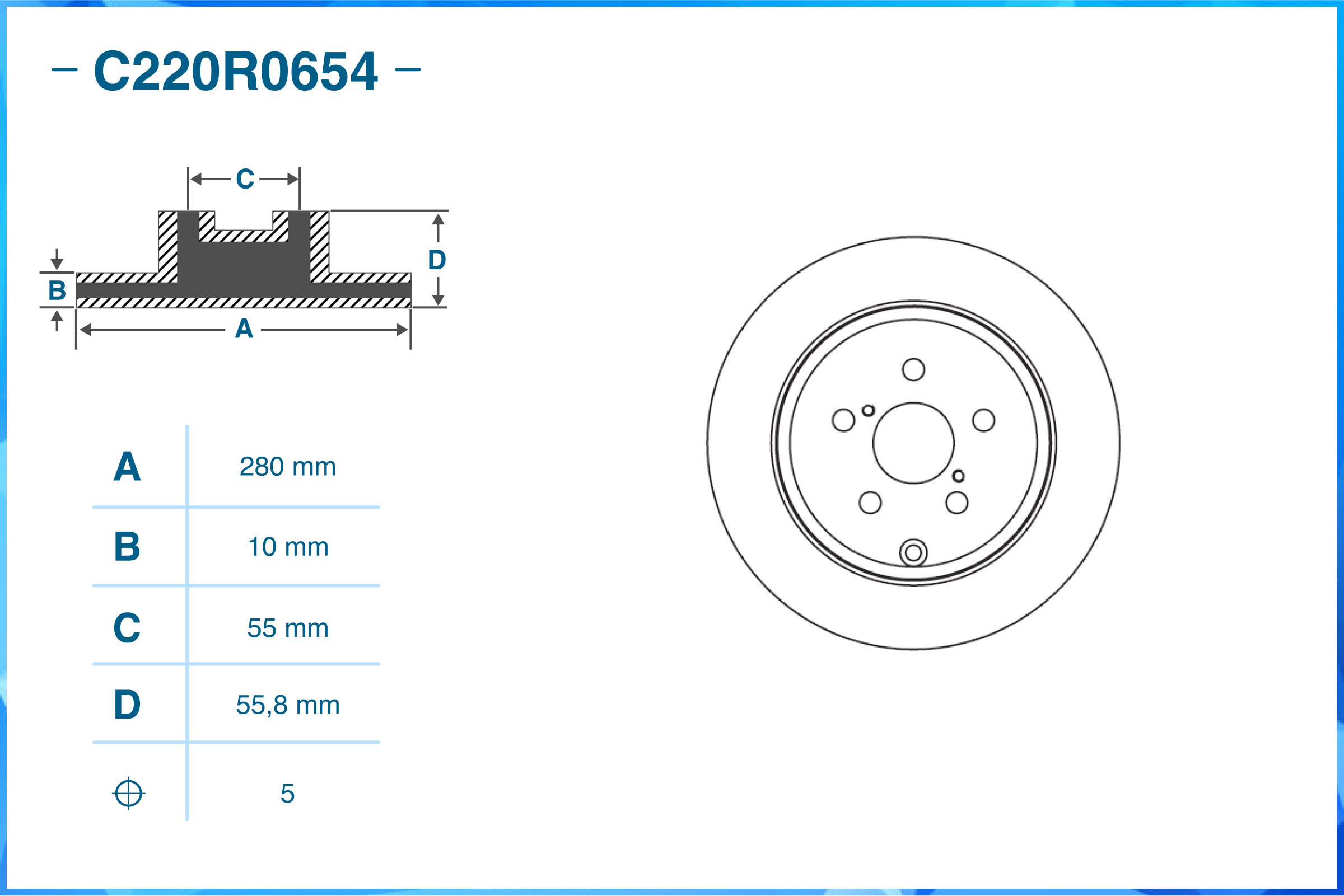 Тормозной диск задний - CWORKS C220R0654