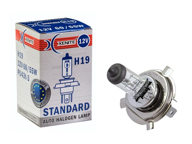Лампа галоген Standard H19 (PU43t-3) 12V 60/55w (уп. 1 шт.) - XENITE 1007148