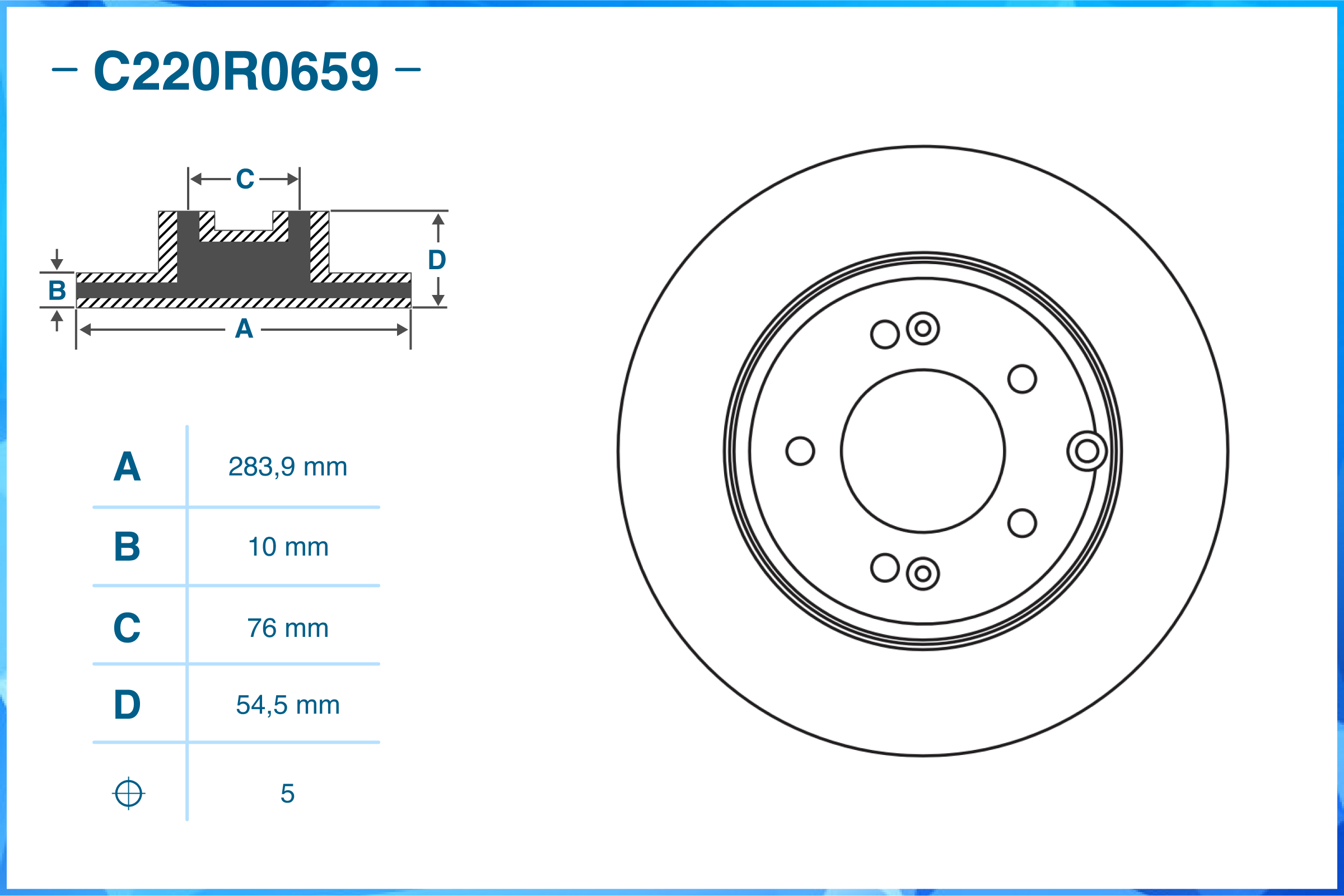 Тормозной диск задний - CWORKS C220R0659