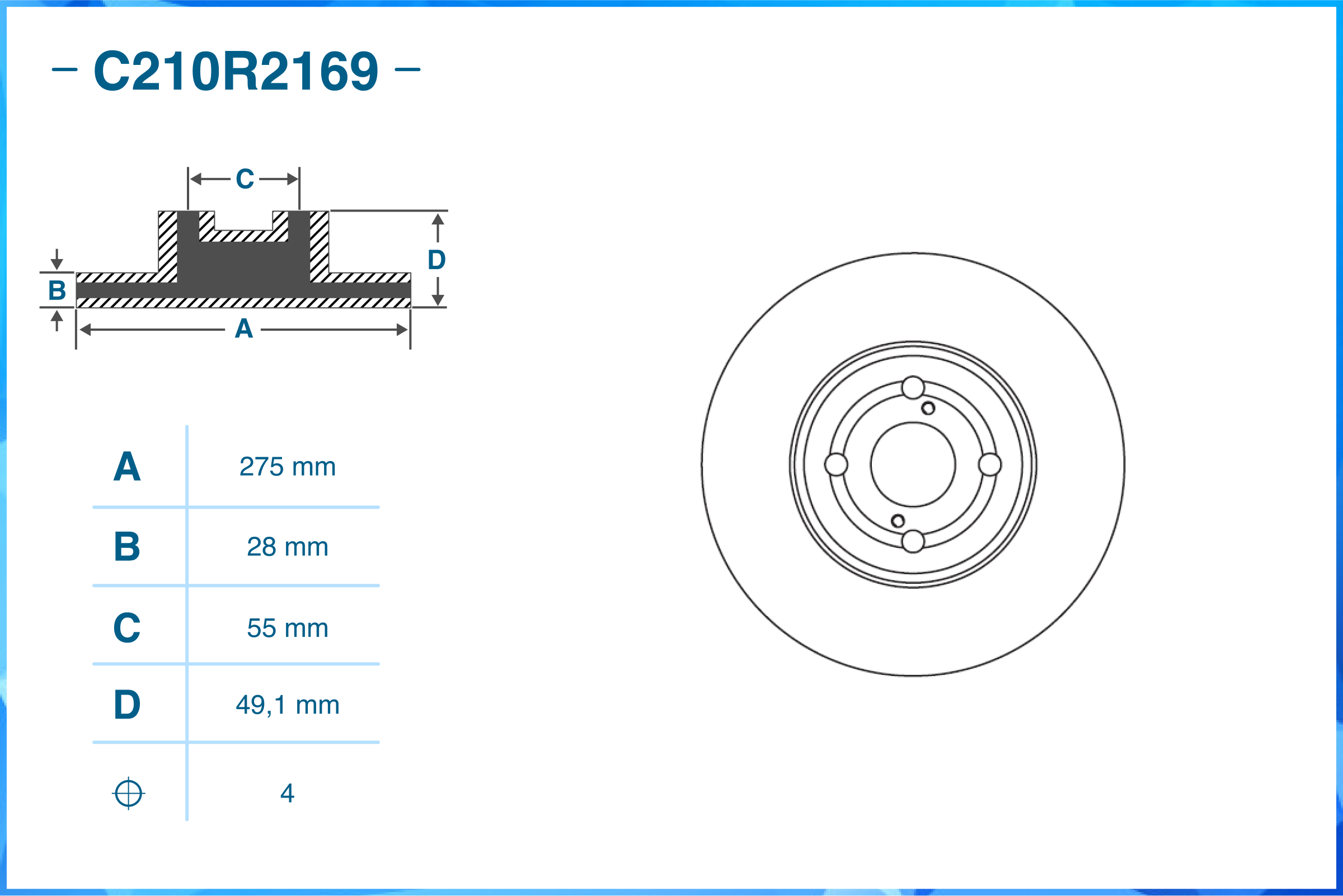Тормозной диск передний - CWORKS C210R2169