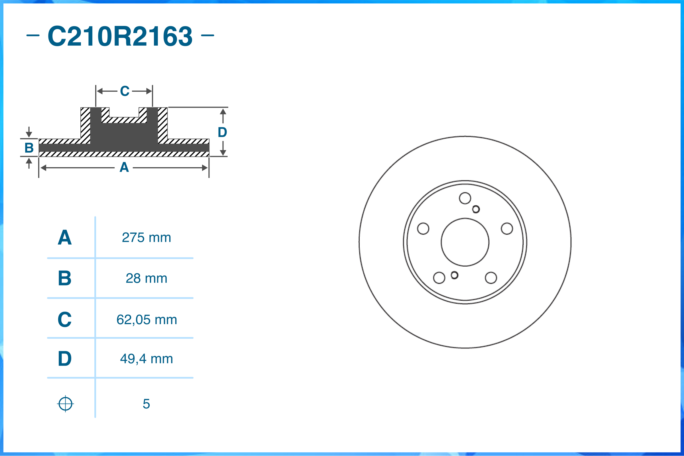 Тормозной диск передний - CWORKS C210R2163