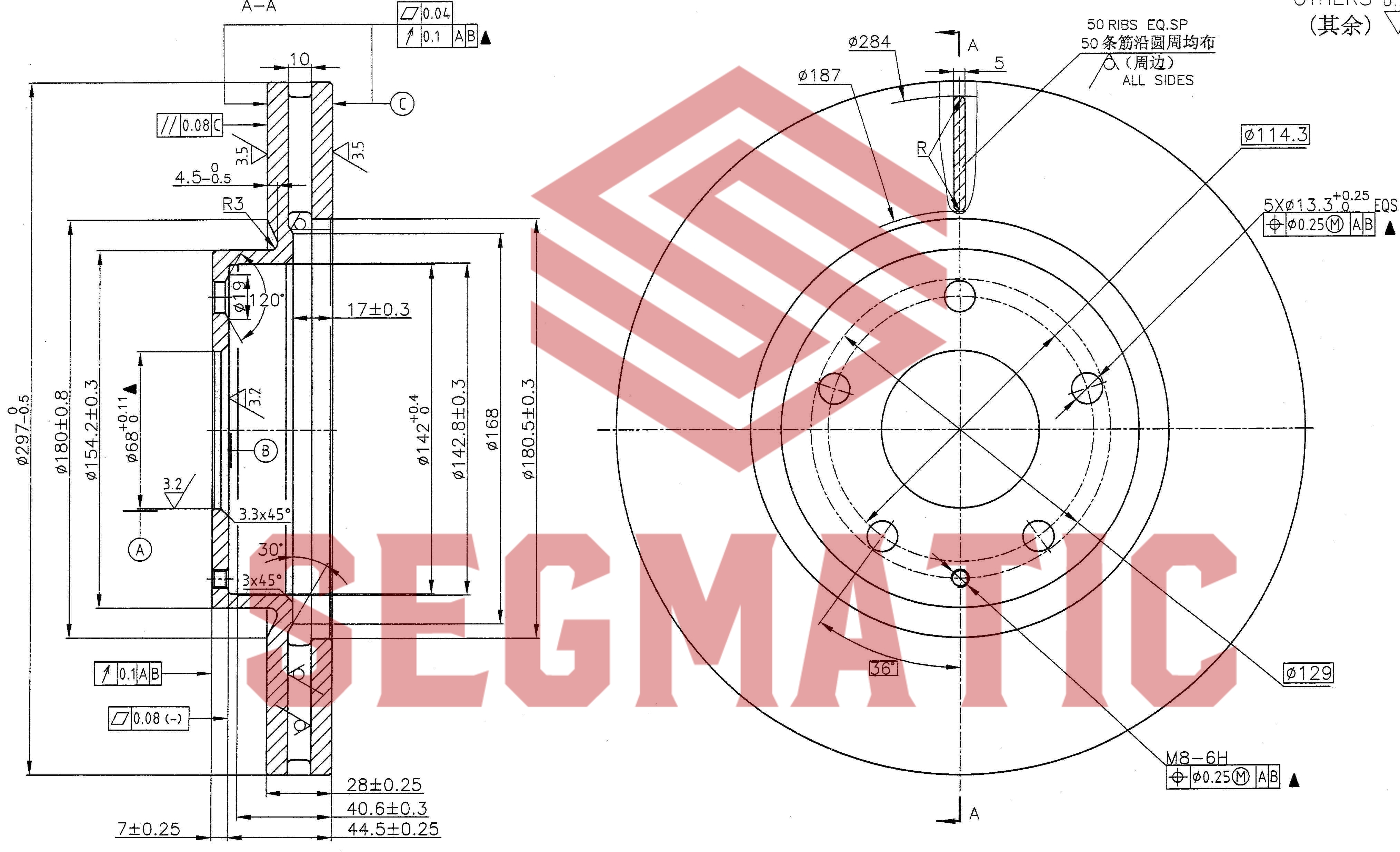 Диск тормозной передний - SEGMATIC SBD30093063