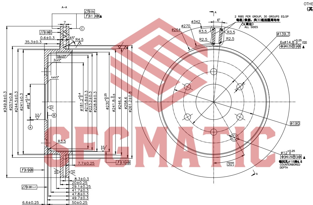 Диск тормозной задний - SEGMATIC SBD30093114