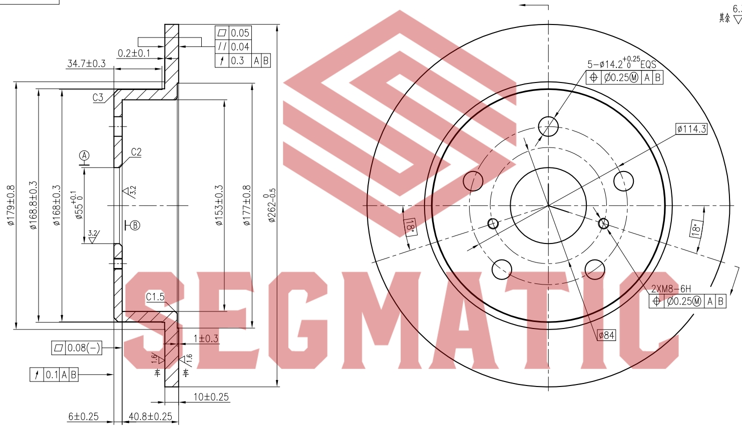 Диск тормозной задний - SEGMATIC SBD30093151