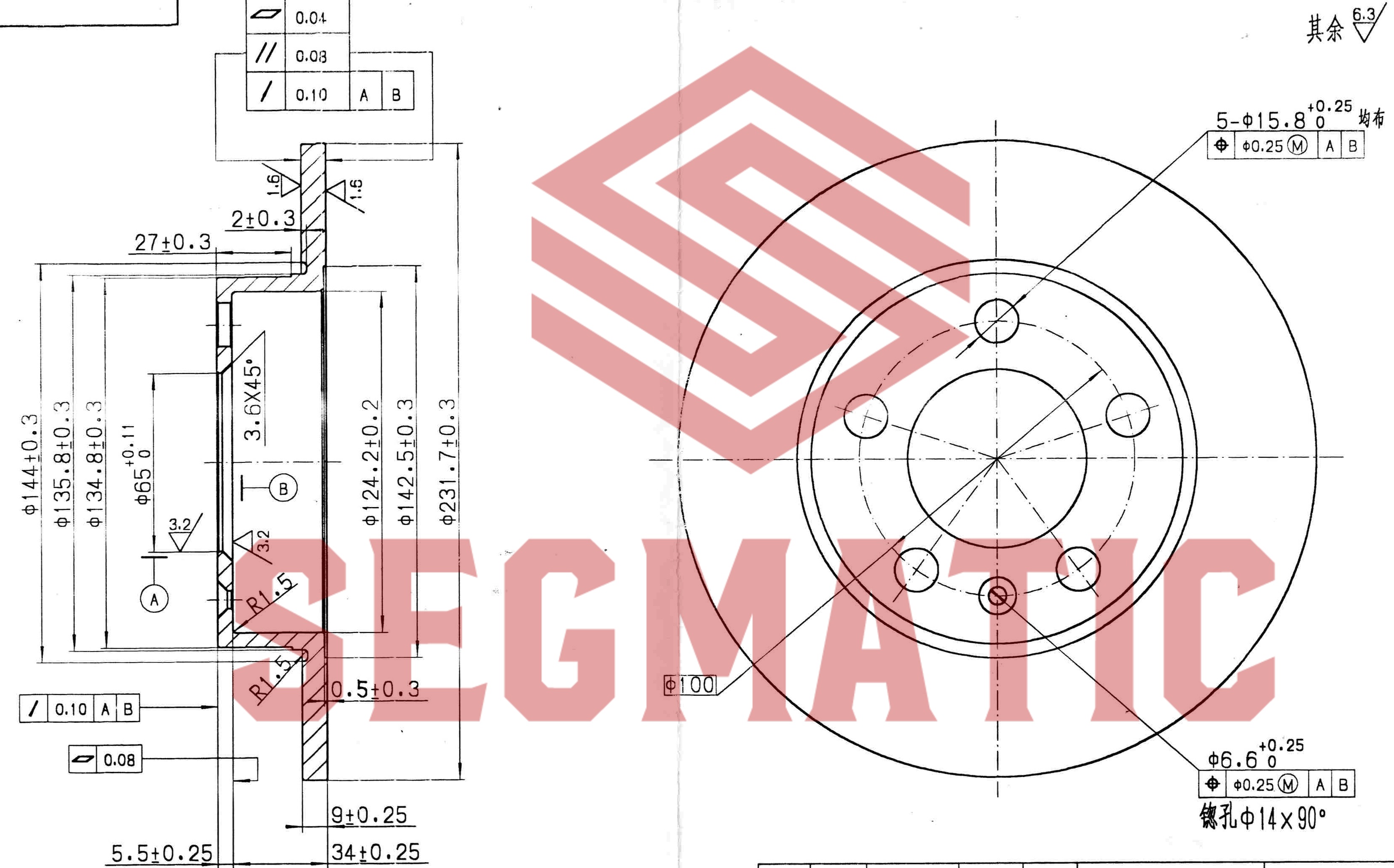 Диск тормозной задний - SEGMATIC SBD30093160