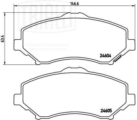 Колодки тормозные дисковые | перед | - Trialli PF 4243