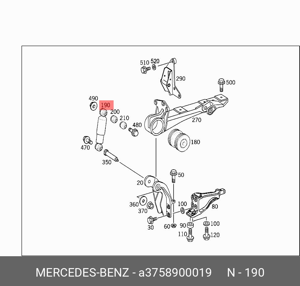 Амортизатор кабины -benz (m6000069) - Mercedes A3758900019
