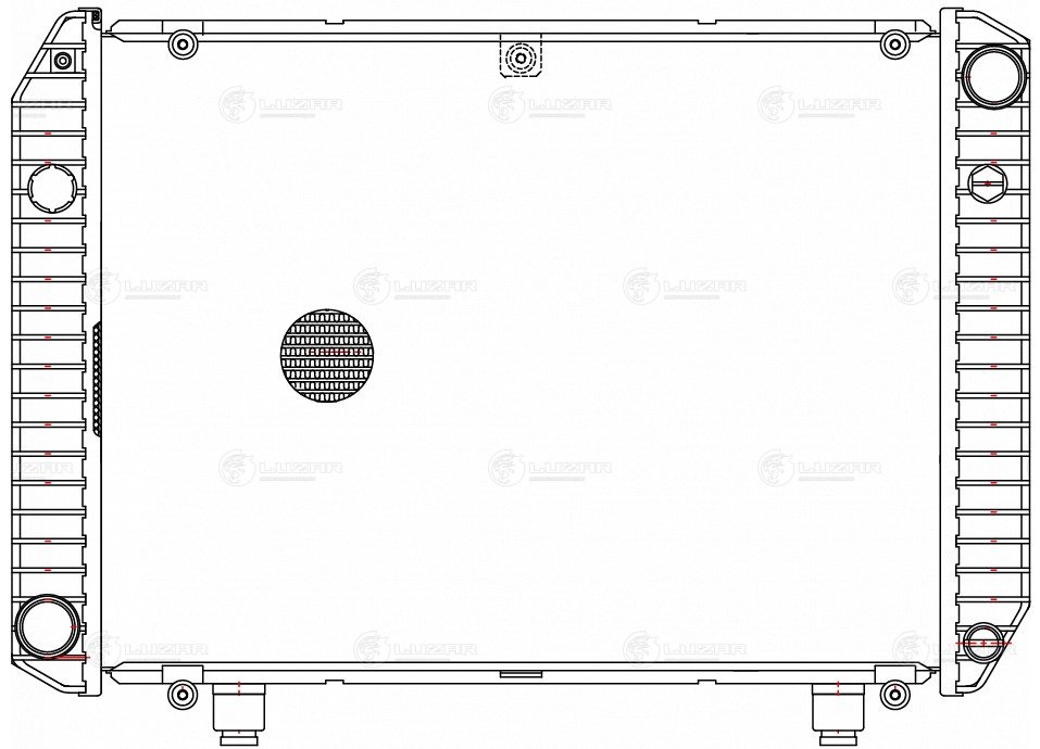 Радиатор охлаждения для а/м ГАЗ 3302 ГАЗель/Соболь (99-) (паяный, алюм.) (Heavy Duty) (повыш.теплоотдача) - Luzar LRc 0304