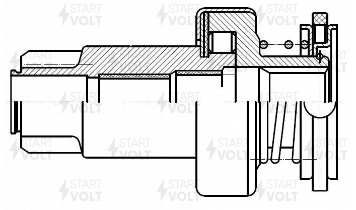 Привод стартера (бендикс) для а/м VAG Transporter T5 (03-)/Multivan v (03-) 1.9tdi - STARTVOLT VCS 1820