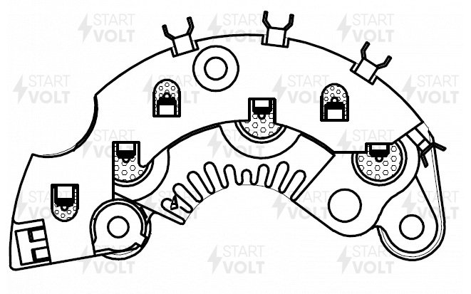 Мост диодный генератора для а/м Daewoo Nexia (94-) (4pin) с/о - STARTVOLT VDB 0503