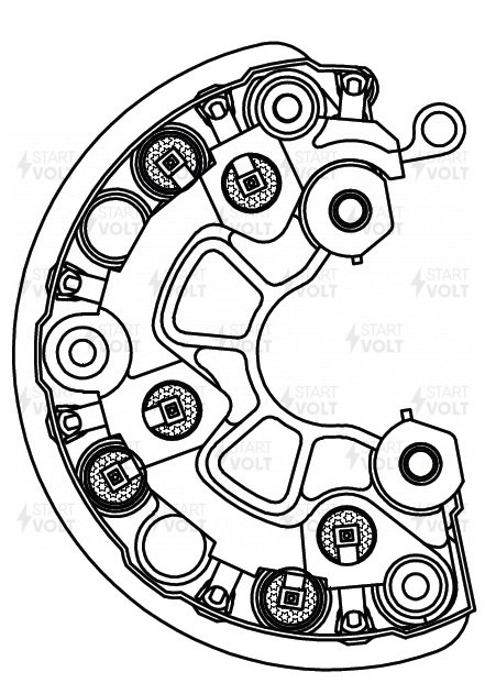 Мост диодный генератора для а/м Renault Megane ii-iii 1.4i/1.6i/1.5dCi - STARTVOLT VDB 0906