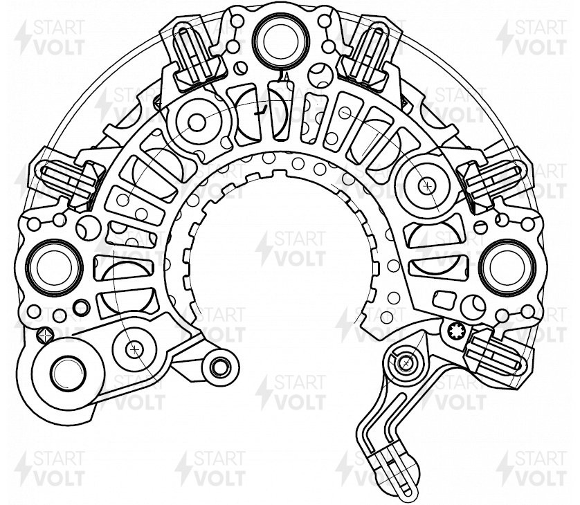 Мост диодный генератора для а/м Mercedes-Benz c (w204) (12-)/e (w212) (09-) 1.6t/2.0t - STARTVOLT VDB 1502