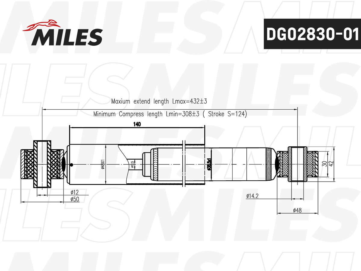 Амортизатор ford mondeo touring (Универсал) 96-07 зад.газ. - Miles DG02830-01