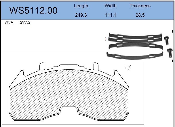 Колодки тормозные дисковые HCV - JEENICE WS5112.00