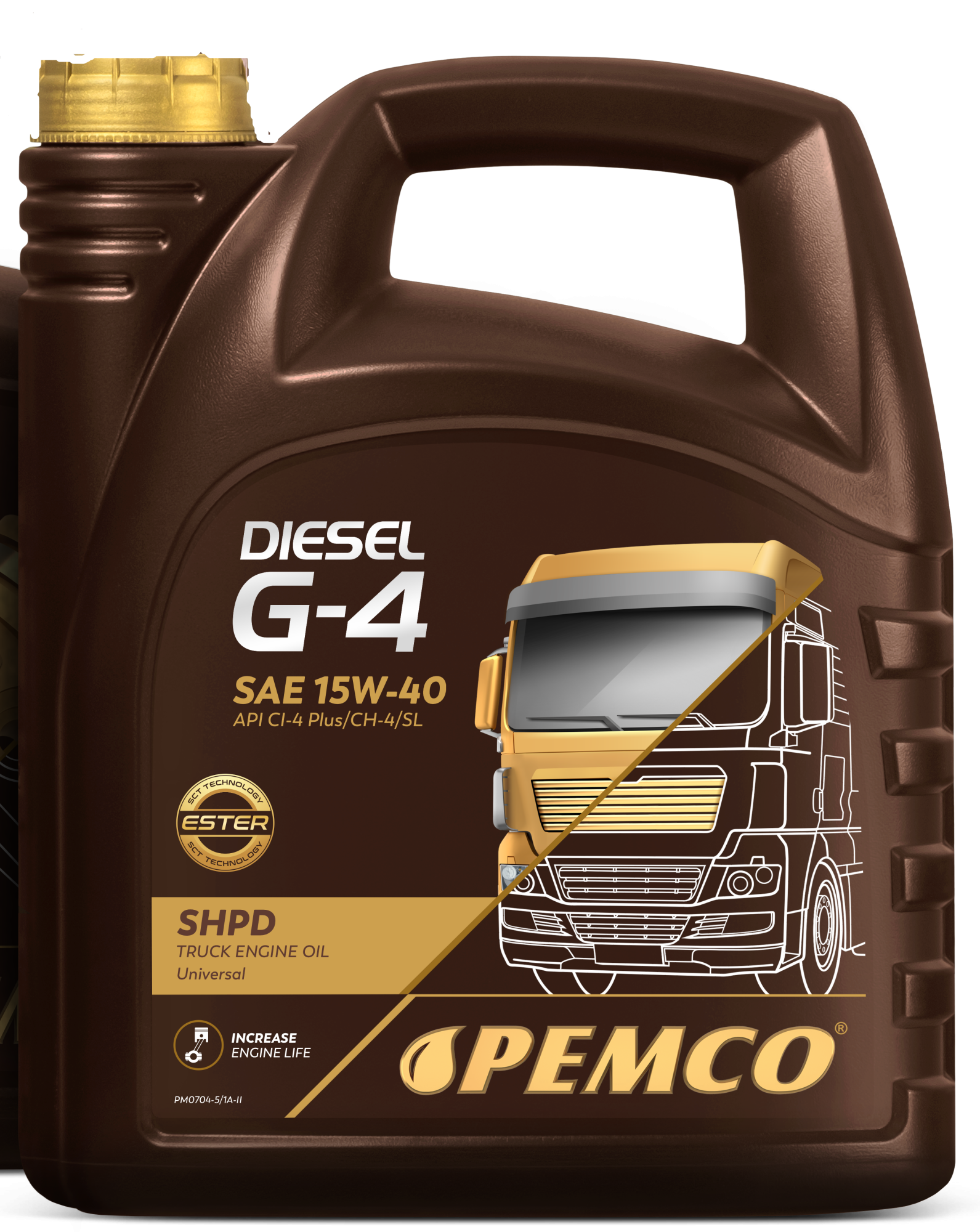 15w-40 Diesel G-4 shpd ci-4/ch-4/sl/ci-4 Plus 5л (полусинт. мотор. масло) HCV - PEMCO PM0704-5