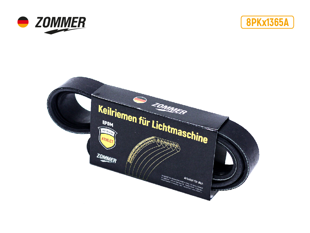 Ремень 1365 (8рк) (epdm) для а/м с дв. Cummins athlet, - Zommer 8PKX1365A