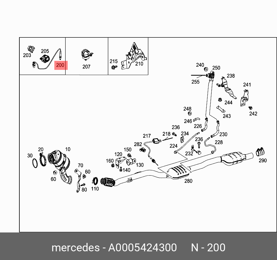 Датчик кислородный - Mercedes A0005424300