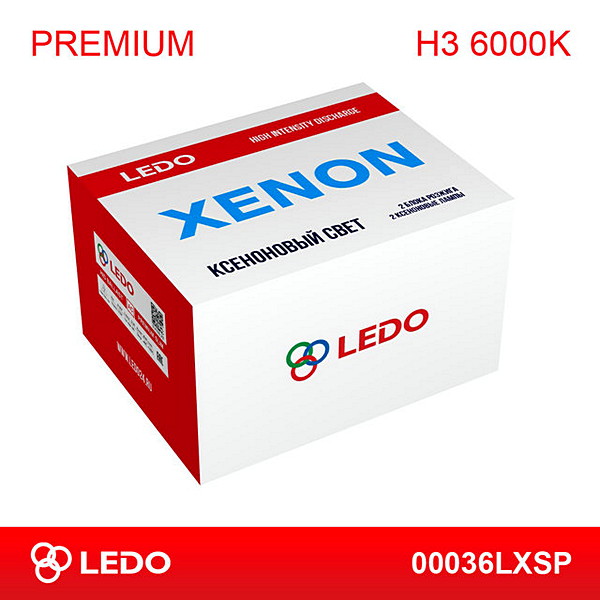 Комплект ксенона H3 6000k Premium (ac/12v) - LEDO 00036LXSP