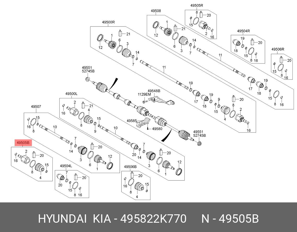 Шрус [org] - Hyundai/Kia 495822K770
