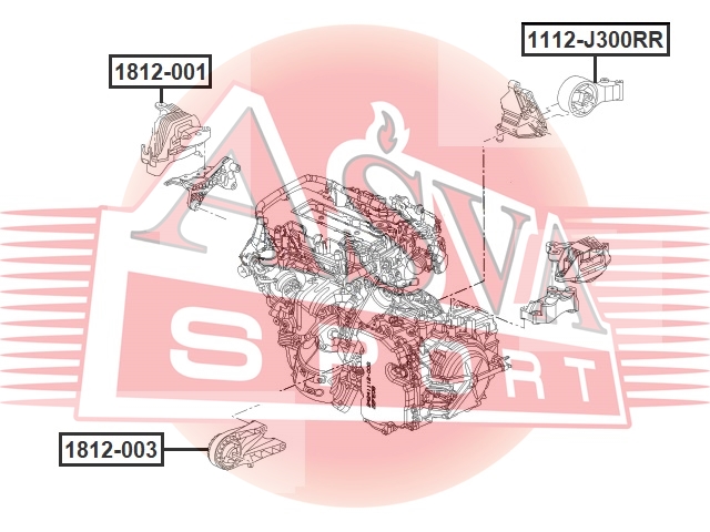 Опора двигателя - Asva 1812-003