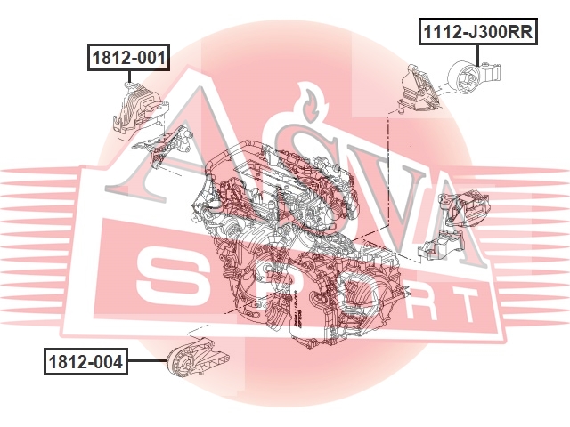Опора двигателя - Asva 1812-004