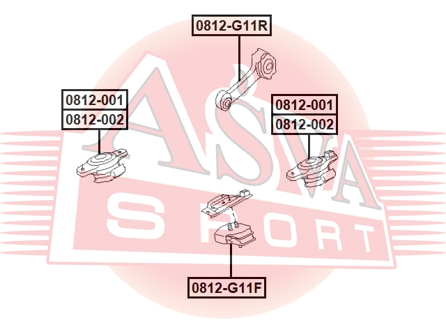 Опора двигателя - Asva 0812-002