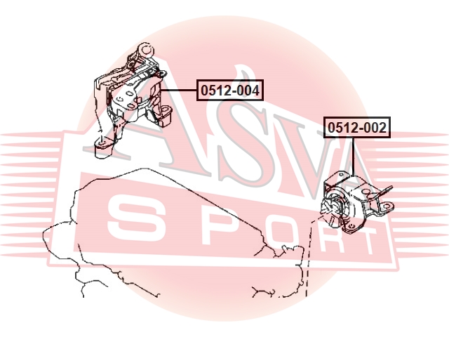 Опора двигателя rh 2,5 - Asva 0512-004