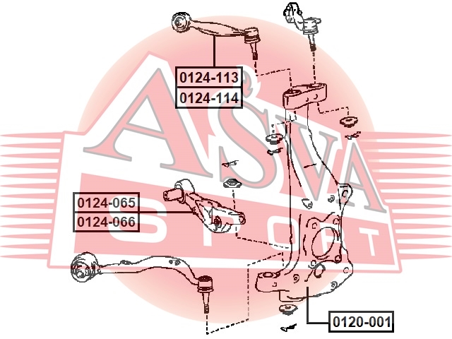 Опора шаровая переднего поворотного кулака - Asva 0120-001