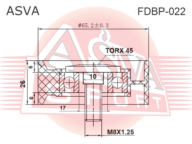 Ролик натяжной навесного оборудования - Asva FDBP-022