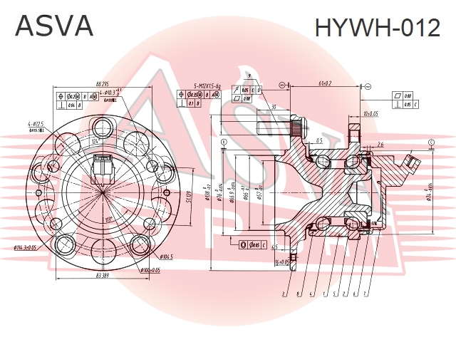 Ступица задняя - Asva HYWH-012