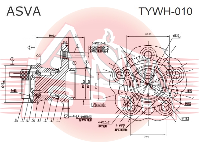 Ступица задняя - Asva TYWH-010