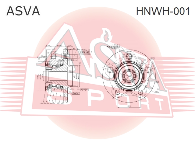 Ступица передняя - Asva HNWH-001