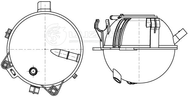 Бачок расширительный охлаждающей жидкости для а/м Skoda Octavia A5 (04-)/VW Passat B6 (05-)/B7 (11-) - Luzar LET 1810
