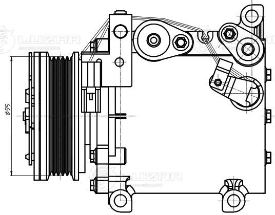 Компрессор кондиционера для а/м Mitsubishi Lancer IX (03-) 1.3i/1.6i - Luzar LCAC 1100