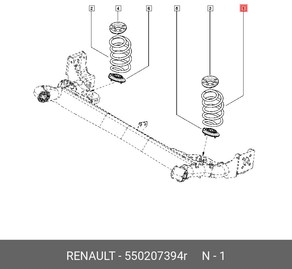 Пружина ходовой части | перед прав/лев | - Renault 550207394R