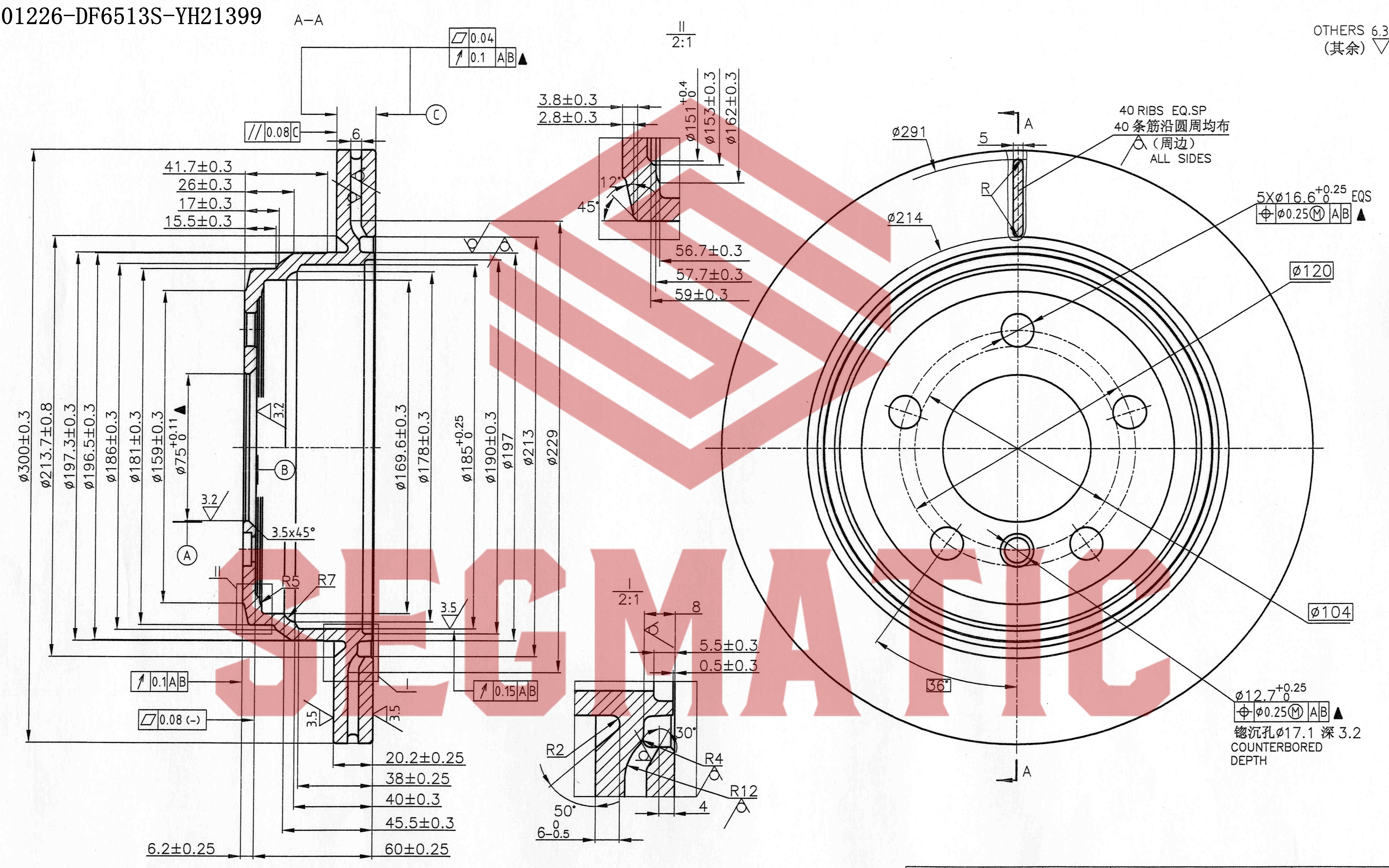 Диски тормозные - SEGMATIC SBD30093236