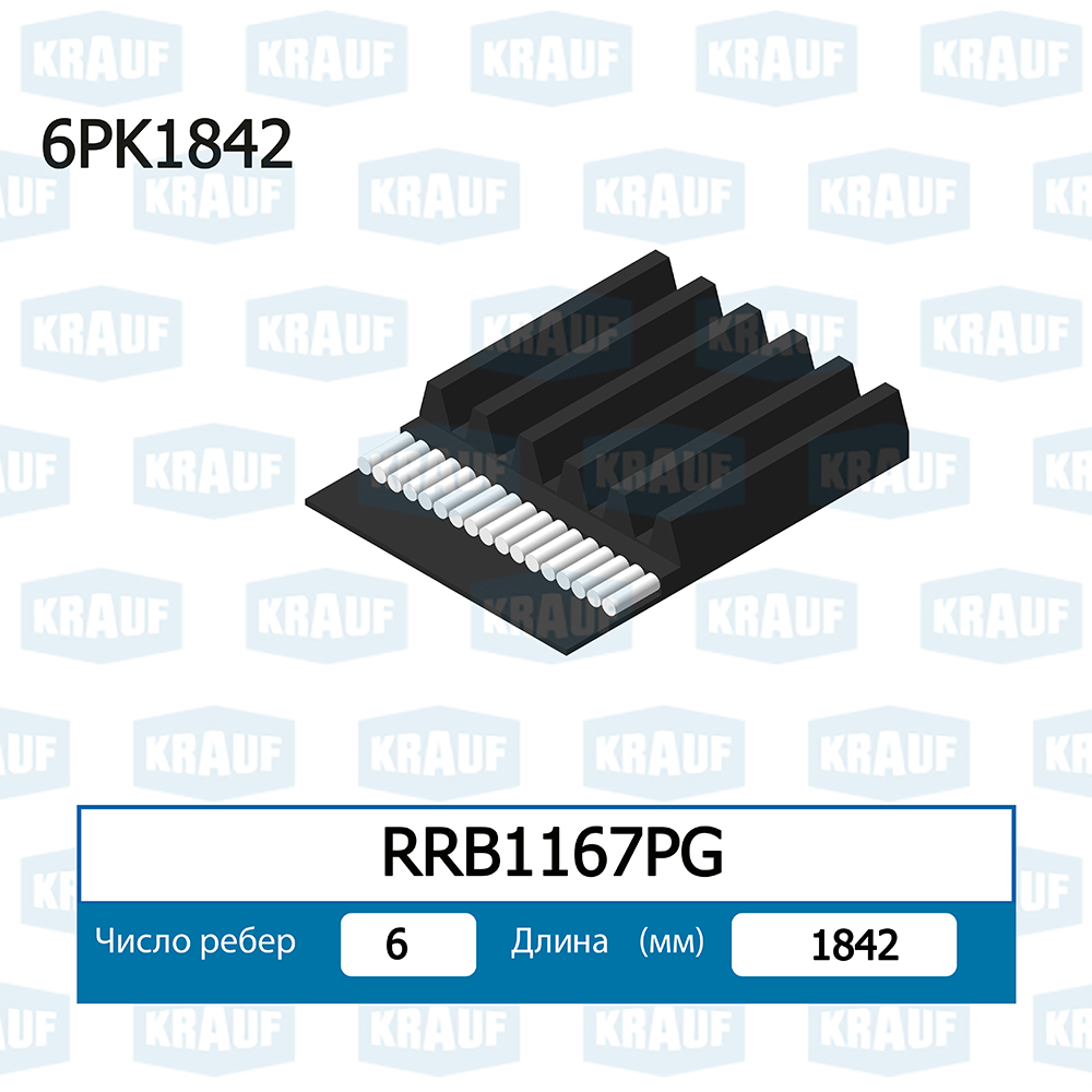 Ремень поликлиновой - Krauf RRB1167PG