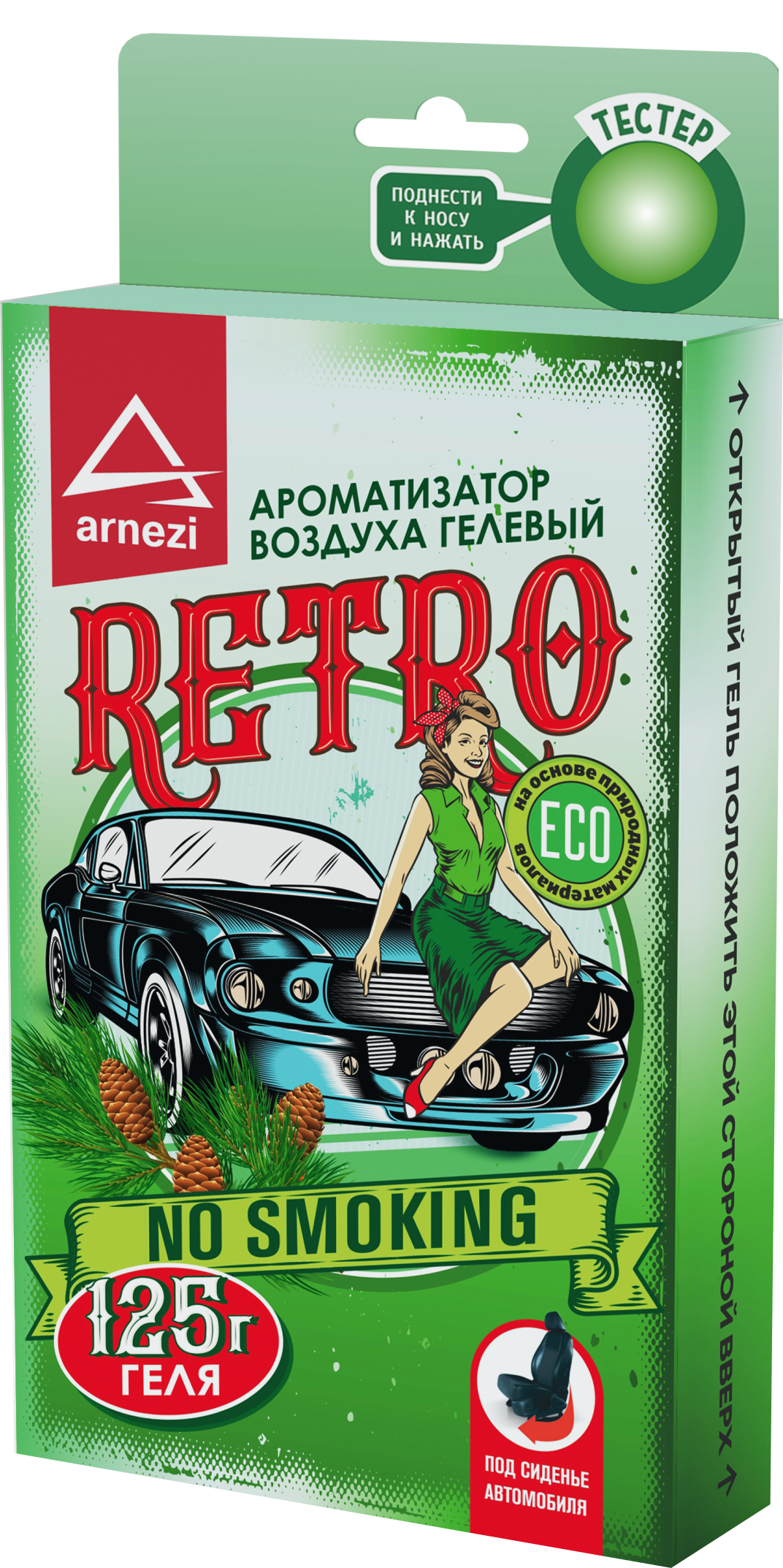 Ароматизатор под сиденье, гелевый Retro No Smoking 125г - ARNEZI A1509173