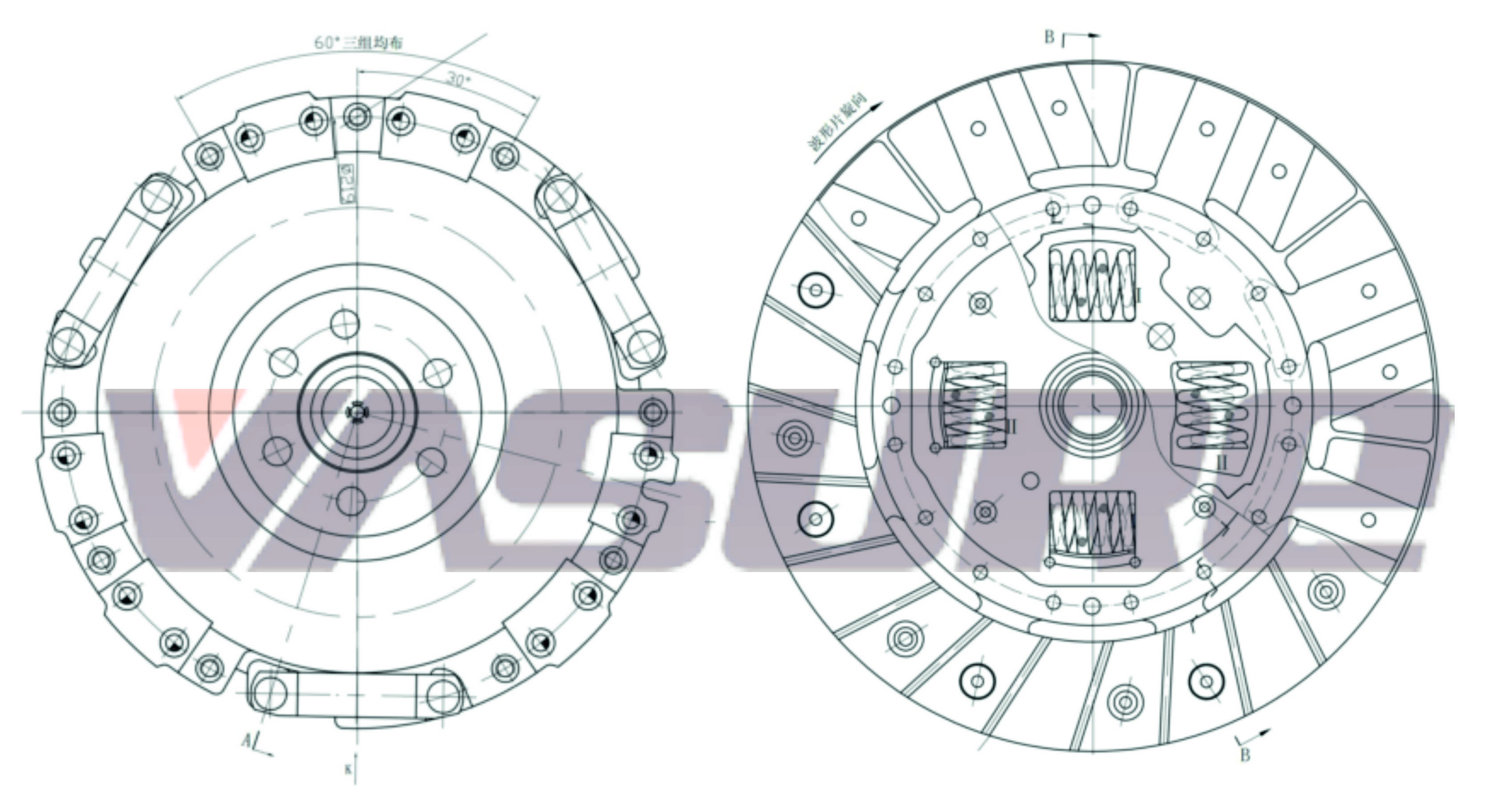 Комплект сцепления VW Caddy/Golf/Jetta/Vento 1.5-1.8/1.6d 83-93 - VASURE VRK057