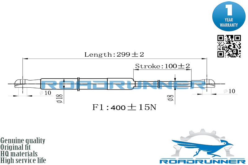 Амортизатор газовый багажника - RoadRunner RR-32138-GSP